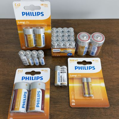 Philips Long Life 2 AAA Zinc Carbon Battery 1170mAh Blister Pack